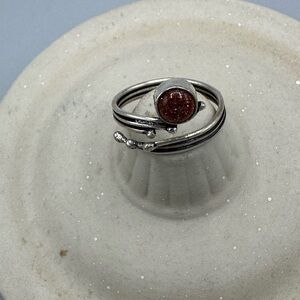 Silver Ring with Brown Stone